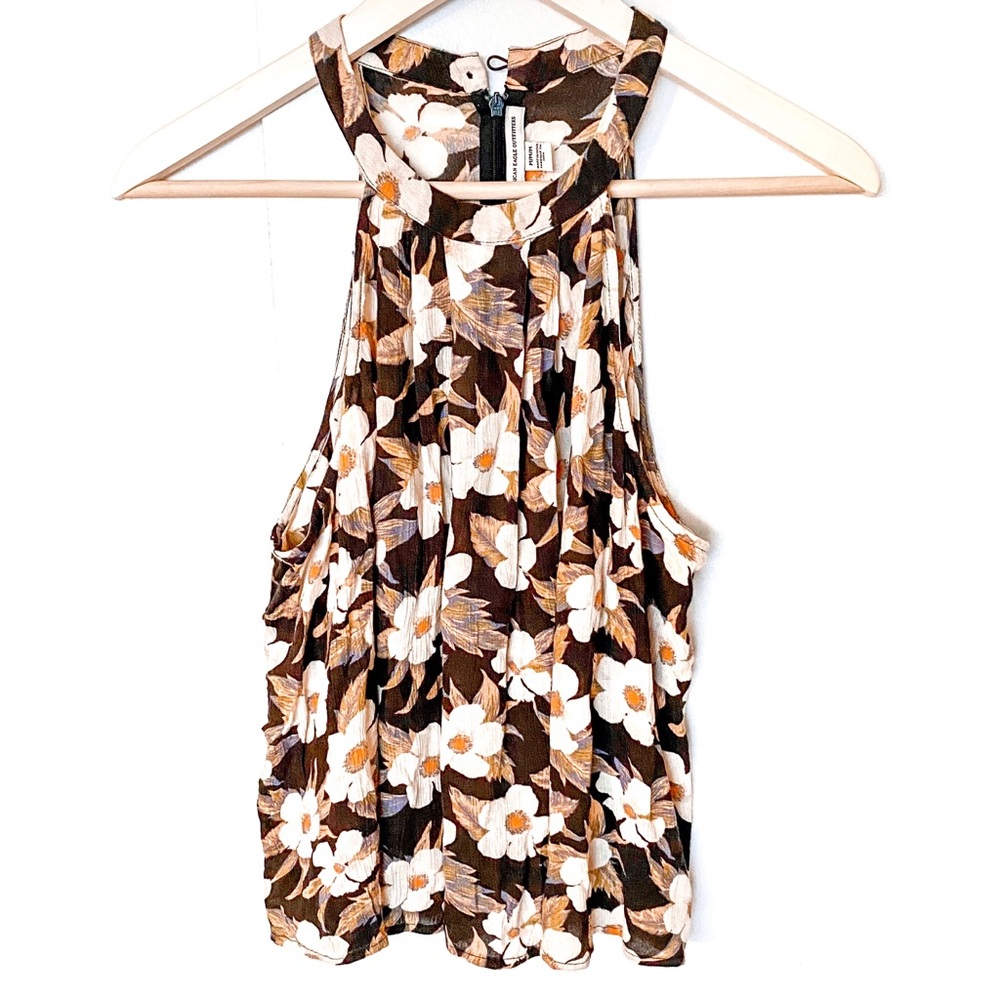 AEO Floral Halter Tank Medium